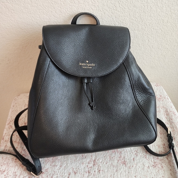 Kate Spade Black Pebbled Leather Backpack main image 8